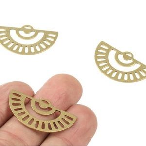 2 (1 Pair) Raw Brass Earring/Pendant Charms for Jewelry Making NIP